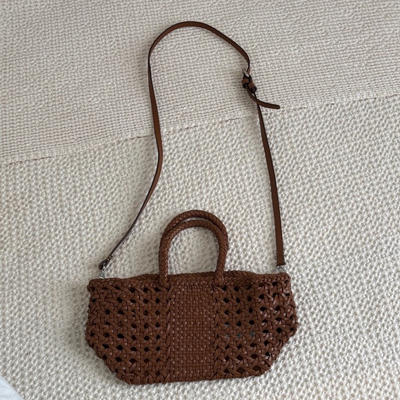 Zara Brown Woven Summer Handbag - Picture 8 of 8